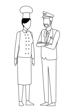 İş ve meslek avatar siyah beyaz