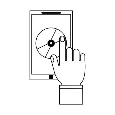 Müzik ve smartphone siyah ve beyaz