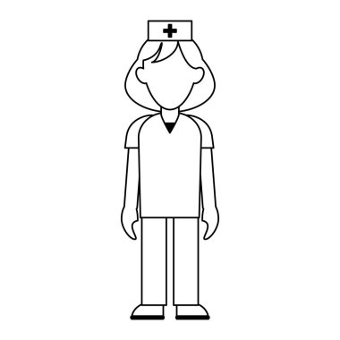 tıbbi avatar çizgi film siyah ve beyaz