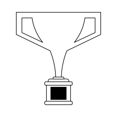 Trophy Kupası Ödülü sembol siyah ve beyaz
