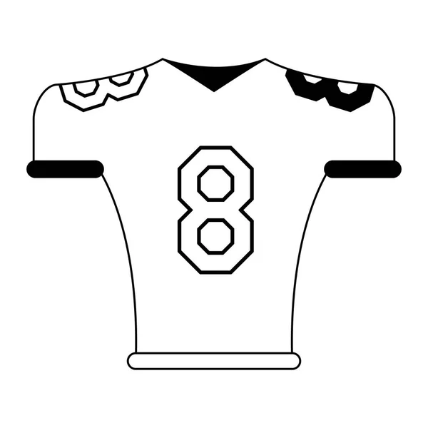 Amerikansk fotboll tshirt sport slitage svart och vitt — Stock vektor