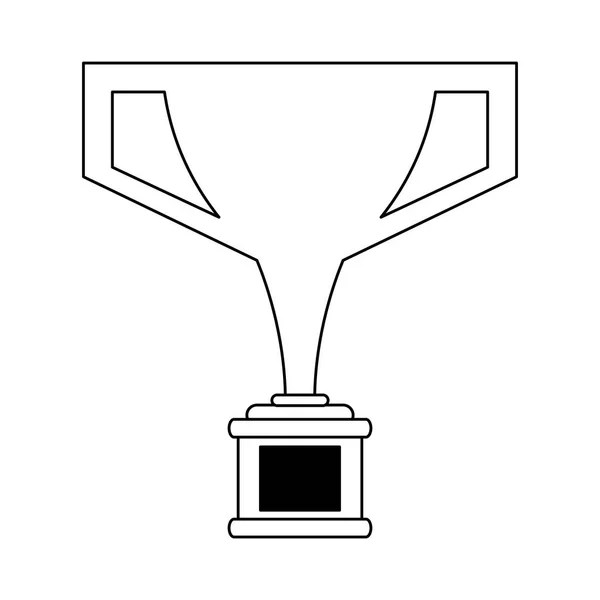 Troféu símbolo de prêmio copo preto e branco —  Vetores de Stock