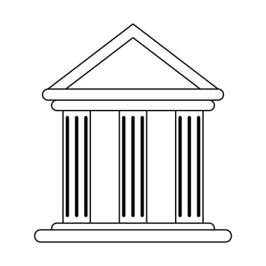 Sembol bina banka siyah ve beyaz izole