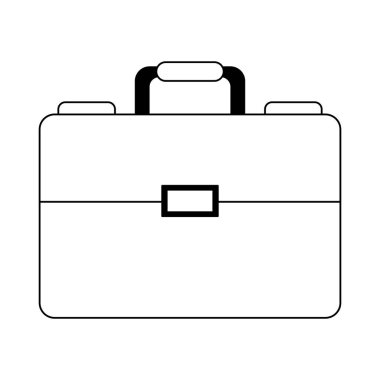 İş evrak çantası sembol siyah ve beyaz izole