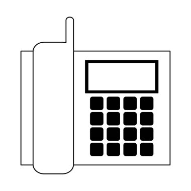 Telefon iletişim aygıtı siyah ve beyaz izole