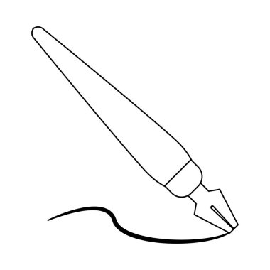 İş tüy kalem sembol siyah ve beyaz