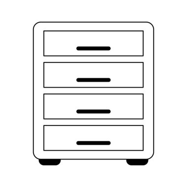 Office kabine sembol siyah ve beyaz