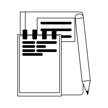 İş ve office öğeleri siyah ve beyaz