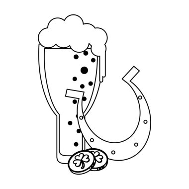 Aziz Patrick günü çizgi film siyah ve beyaz