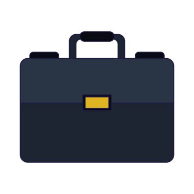 İş evrak çantası simgesi mavi çizgiler izole