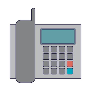 Telefon iletişim aygıtı izole mavi çizgiler