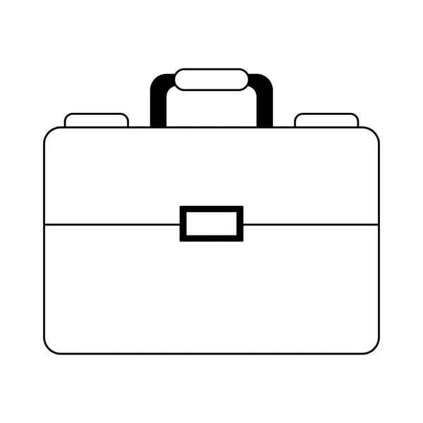 Business briefcase symbol isolated black and white — Stock Vector