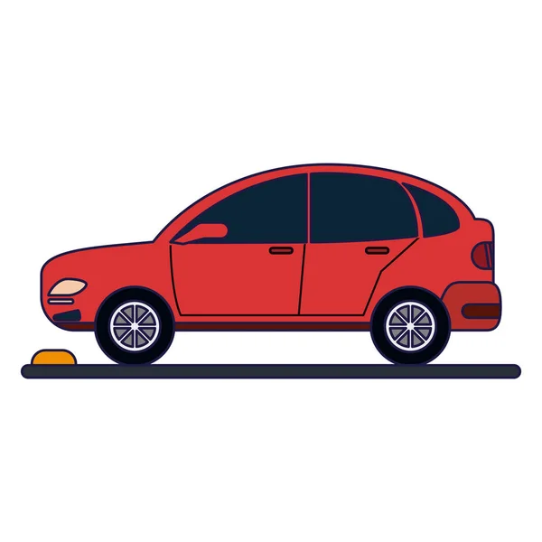 Auto vozidla na parkovací zóny sideview modré čáry — Stockový vektor