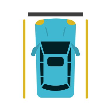 araba park edilmiş TOPVIEW sembolü