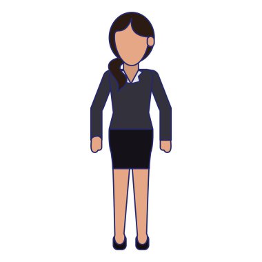 Executive işkadını karikatür mavi çizgiler meçhul