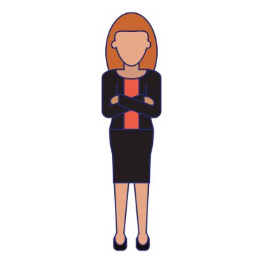 Executive işkadını karikatür mavi çizgiler meçhul