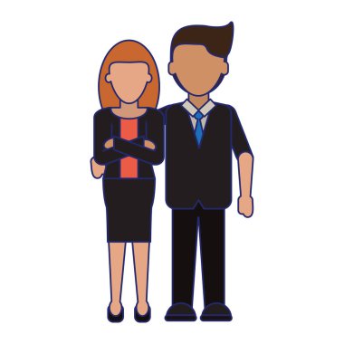 Executive Çift mavi çizgiler meçhul karikatür