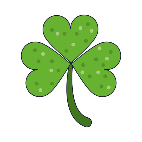 Clover shamrock lucky symbol blå linjer — Stock vektor