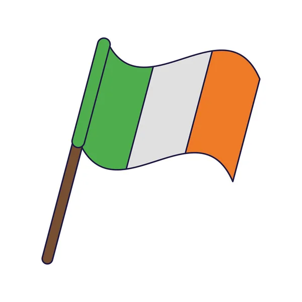 Irlanda bandeira símbolo linhas azuis — Vetor de Stock