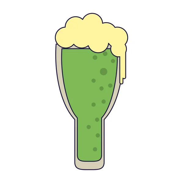 Зелена чашка пива символ сині лінії — стоковий вектор