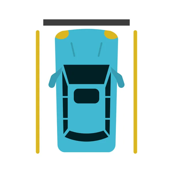 Αυτοκίνητο παρκαρισμένο topview σύμβολο — Διανυσματικό Αρχείο