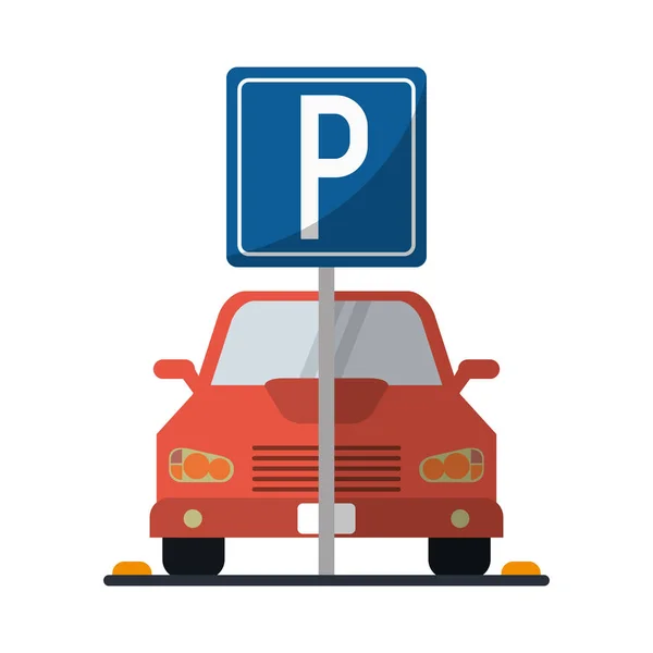 Auto auf Parkplatz — Stockvektor