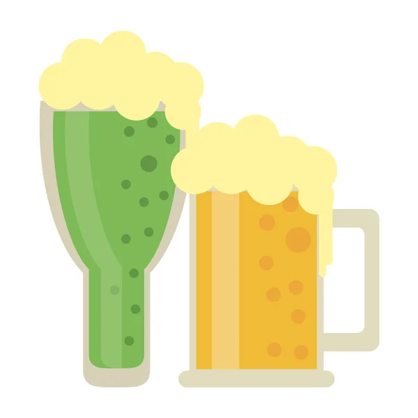 Μπύρες στα ποτήρια — Διανυσματικό Αρχείο