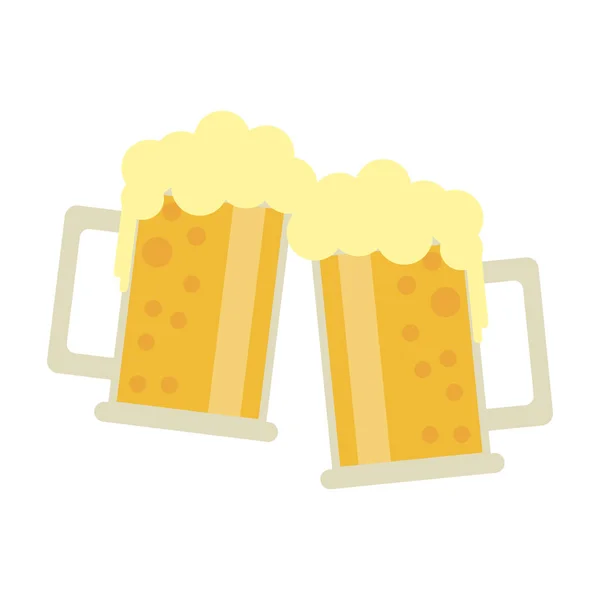 Bières en tasses — Image vectorielle