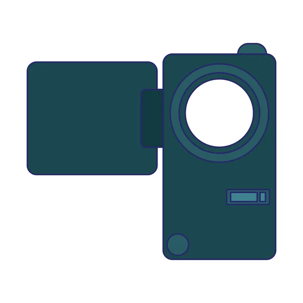 Caméscope videocamera technologie lignes bleues — Image vectorielle