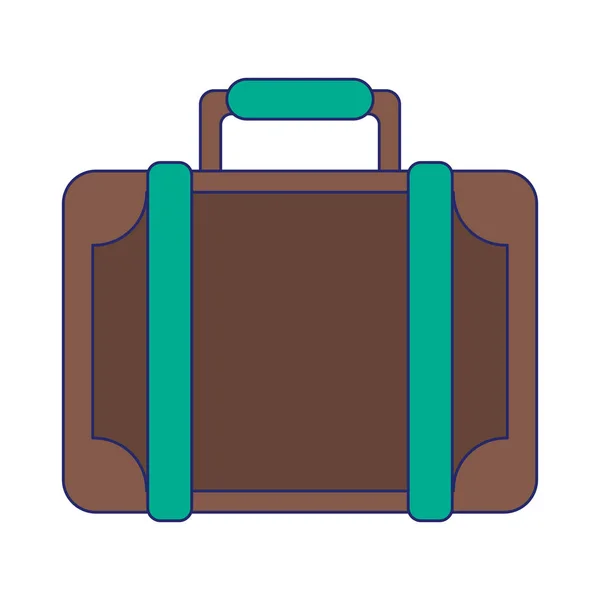 Travel suitcase symbol blue lines — Stock Vector
