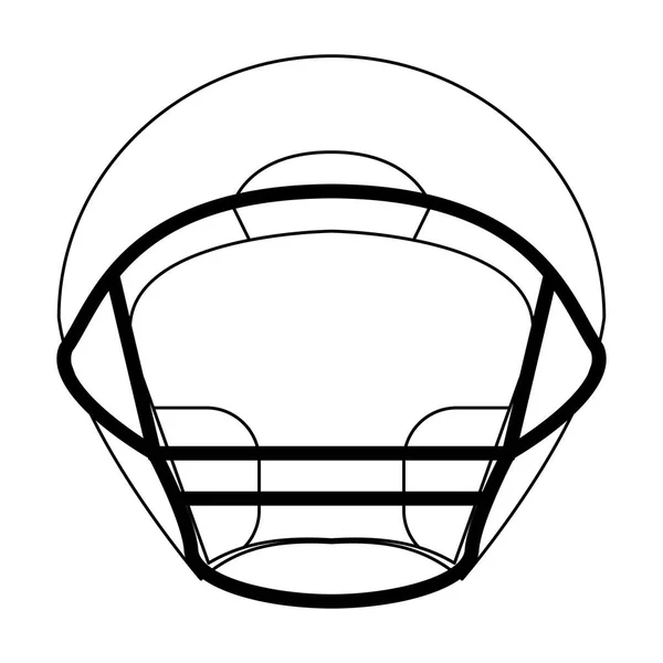 American football helmet symbol black and white — Stock Vector