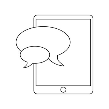 akıllı telefon sohbet kabarcıklar sembol siyah beyaz