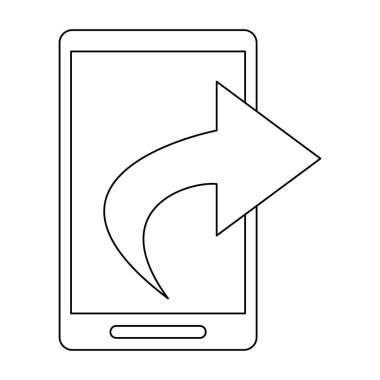 ok siyah beyaz ekran sembolü ile Smartphone