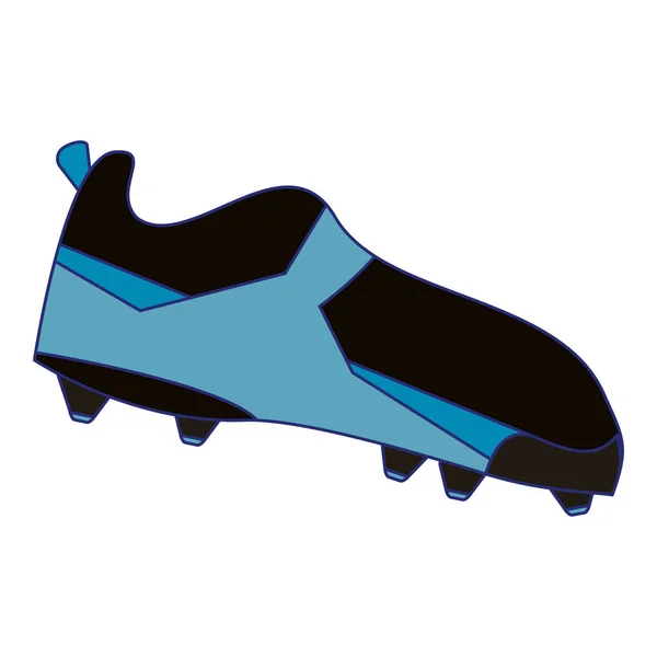American calcio scarpa simbolo isolato linee blu — Vettoriale Stock