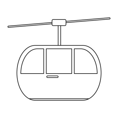 Teleferik kabin sembol siyah beyaz izole