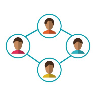 insanlar sosyal ağ yuvarlak simgeler