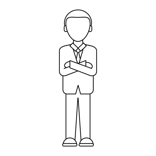 Executive businessman cartoon faceless in black and white — Stock Vector