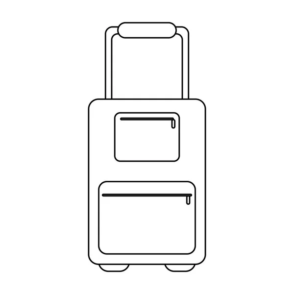 Reizen bagage symbool in zwart-wit — Stockvector