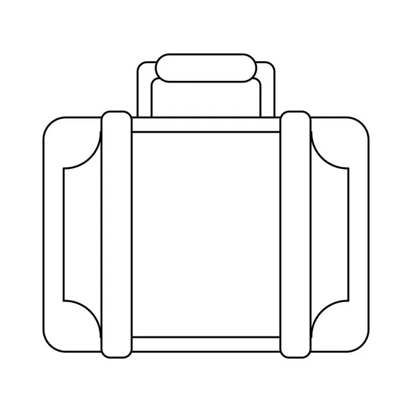 Travel suitcase symbol in black and white — Stock Vector