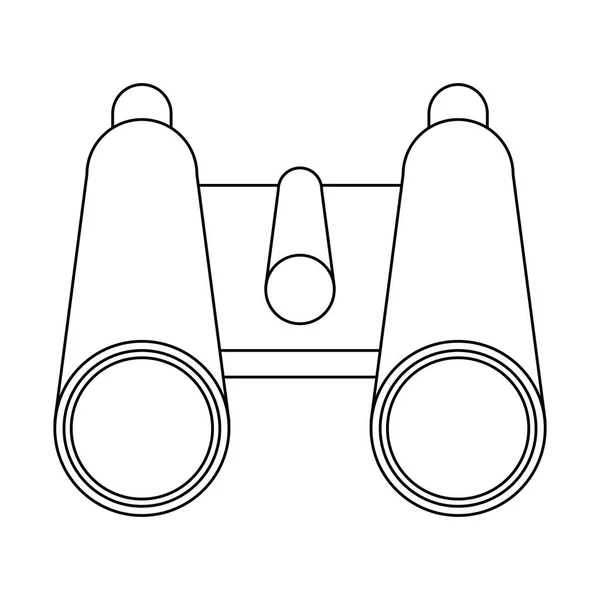 Prismáticos campng símbolo aislado en blanco y negro — Vector de stock