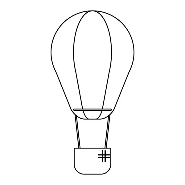 Varm luftballong symbol i svart och vitt — Stock vektor