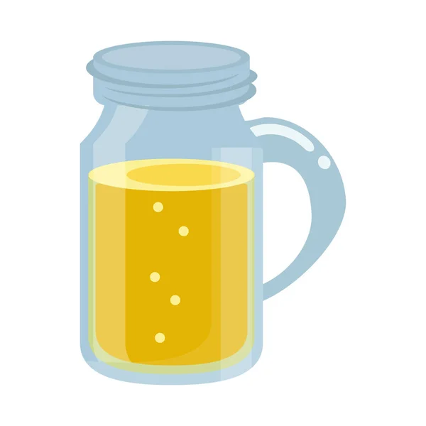 Mason jar juice cartoon isolated — Stock Vector