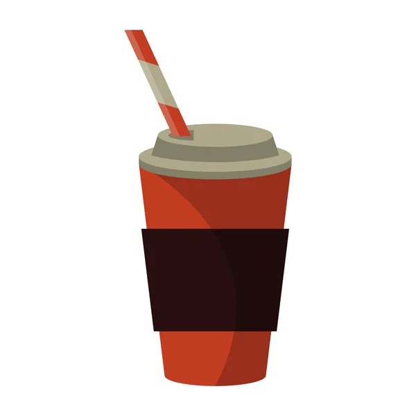 咖啡用吸管去杯 — 图库矢量图片