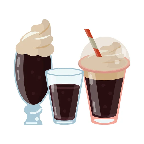 Soğuk ve lezzetli içecekler — Stok Vektör