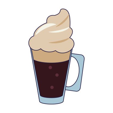 Kahve soğuk içecek chantilly ile