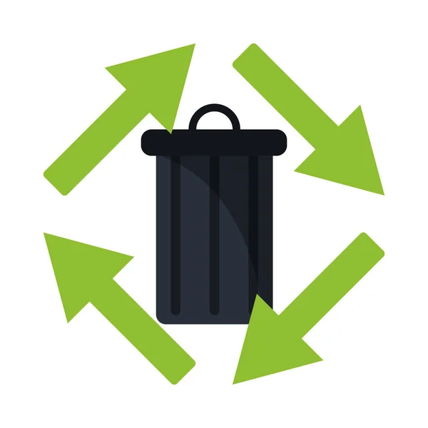 Lixo pode reciclar o símbolo de setas — Vetor de Stock