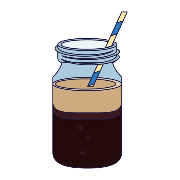 Coffee cold drink mason jar — Stock Vector