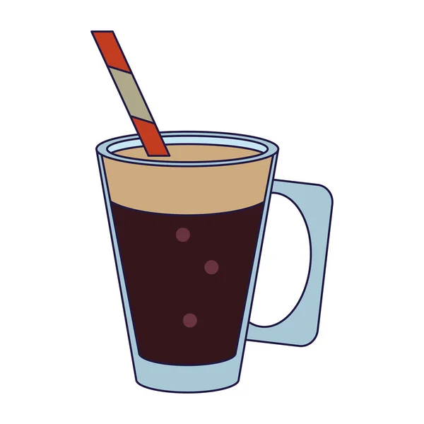 Coffee cup with straw — Stock Vector