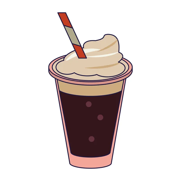 Café boisson froide avec chantilly — Image vectorielle