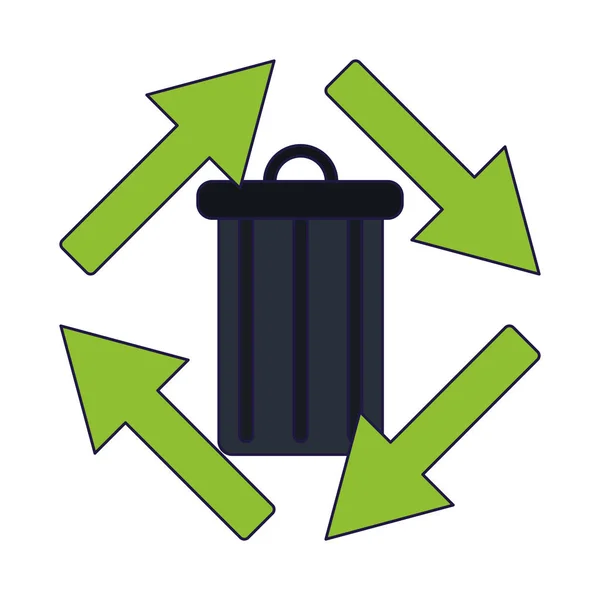 Mülleimer recycelt Pfeile Symbol — Stockvektor